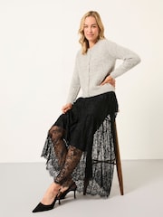 FatFace Annie Black Lace Midi Skirt - Image 4 of 5