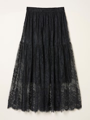 FatFace Annie Black Lace Midi Skirt - Image 5 of 5