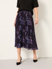 FatFace Paignton Dark Purple Heritage Floral Maxi Skirt - Image 1 of 6