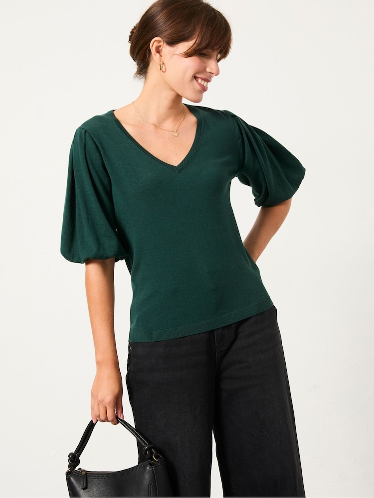 FatFace Vienna Jade Green Knitted Top - Image 1 of 4 FatFace Vienna Jade Green Knitted Top - Image 1 of 4