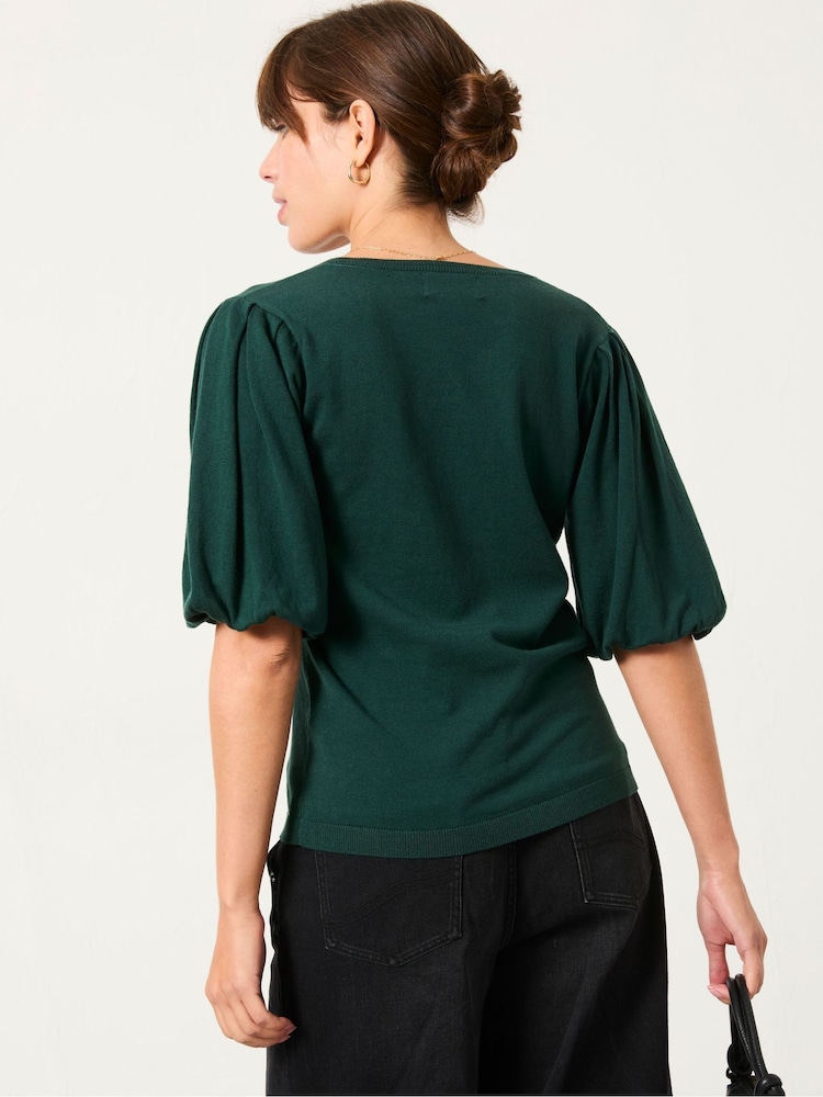 FatFace Vienna Jade Green Knitted Top - Image 2 of 4 FatFace Vienna Jade Green Knitted Top - Image 2 of 4