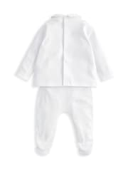 Mamas & Papas 100% Cotton Pintuck White Outfit Set - Image 2 of 4