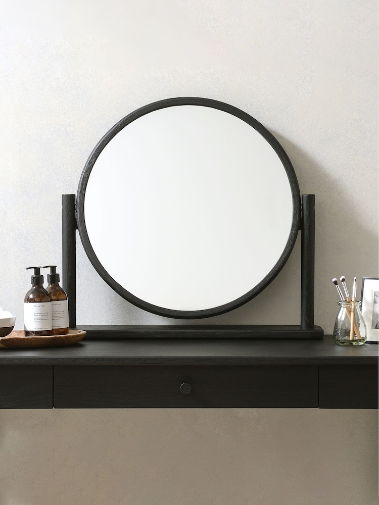 Cotswold Company Black Oak Berkeley Dressing Table Mirror - Image 1 of 3