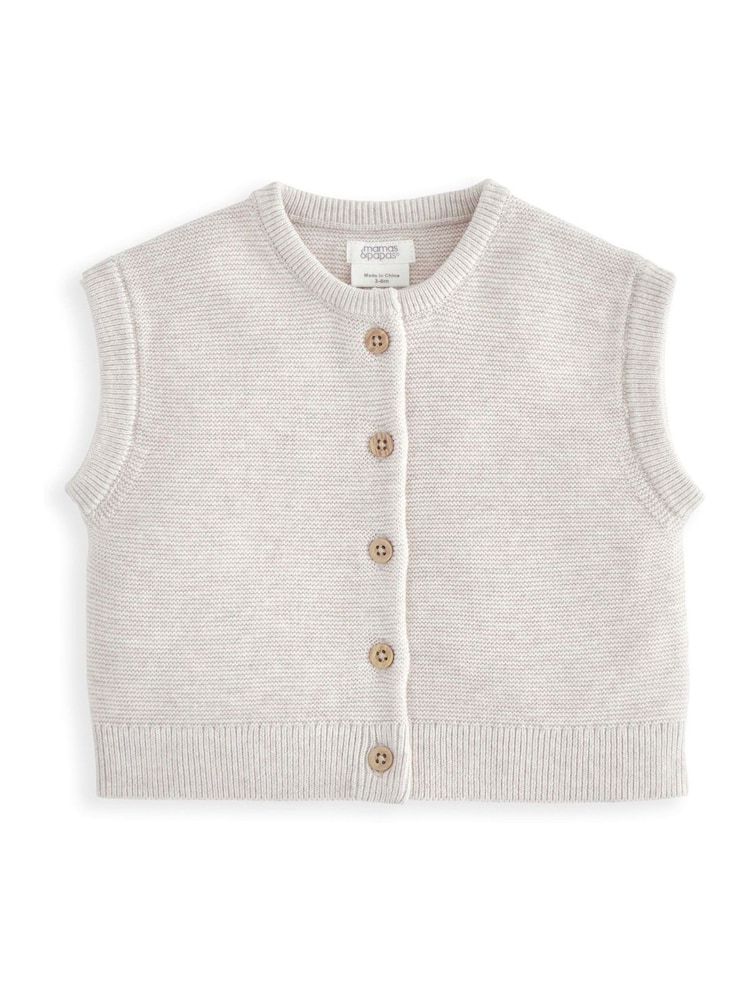Mamas & Papas 100% Cotton Grey Top & Shorts Set - Image 2 of 4