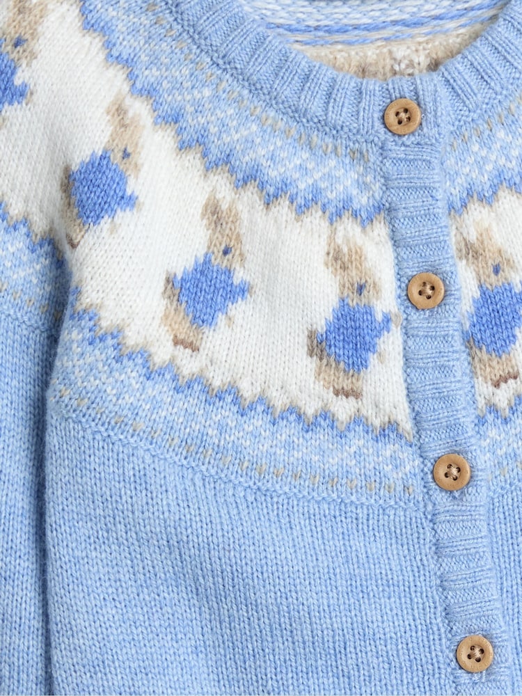 JoJo Maman Bébé Fairisle Knit Cardigan & Bottom Set - Bild 6 von 6