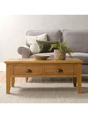 Cotswold Company Rustic Oak Oakland Coffee Table - Image 1 of 5