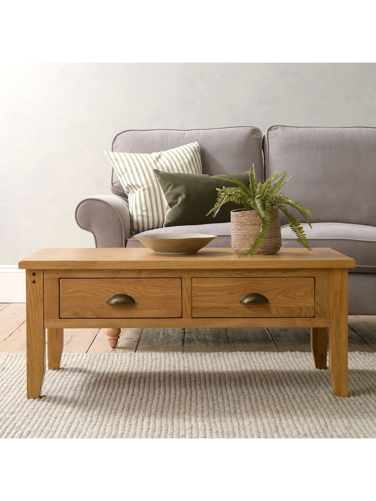 Cotswold Company Rustic Oak Oakland Coffee Table - Image 1 of 5