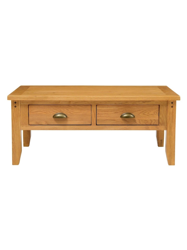 Cotswold Company Rustic Oak Oakland Coffee Table - Image 2 of 5