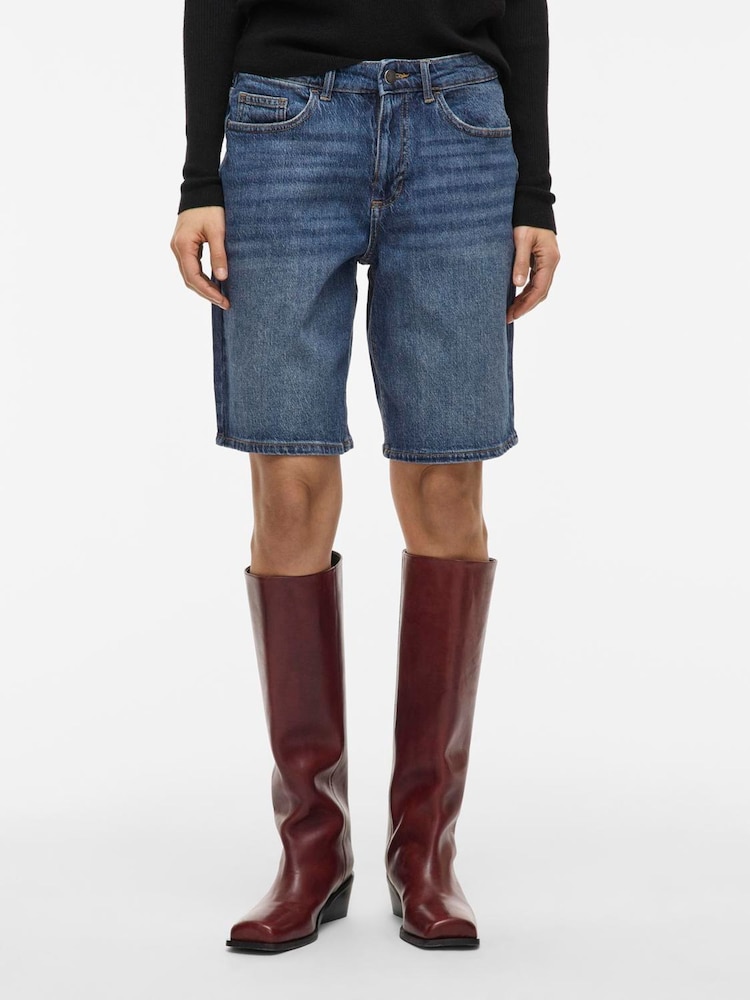 VILA Blue Bermuda Denim Shorts - Image 1 of 7