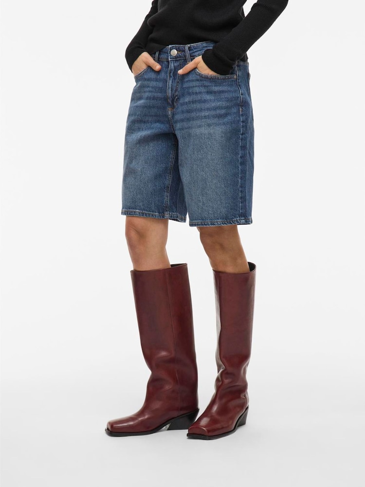 VILA Blue Bermuda Denim Shorts - Image 2 of 7