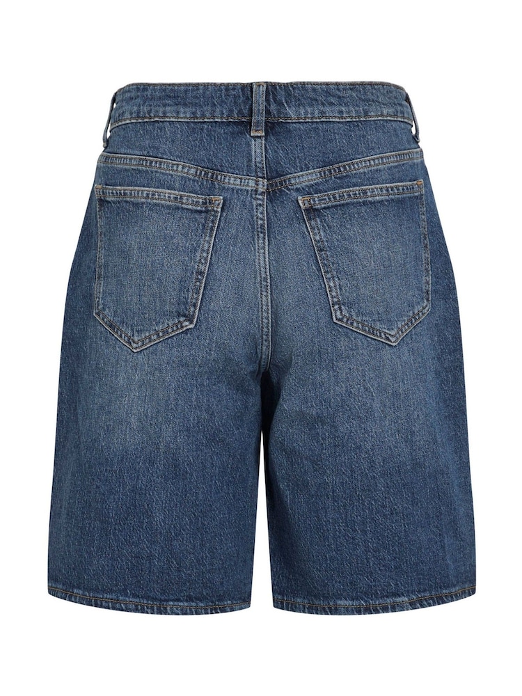 VILA Blue Bermuda Denim Shorts - Image 7 of 7