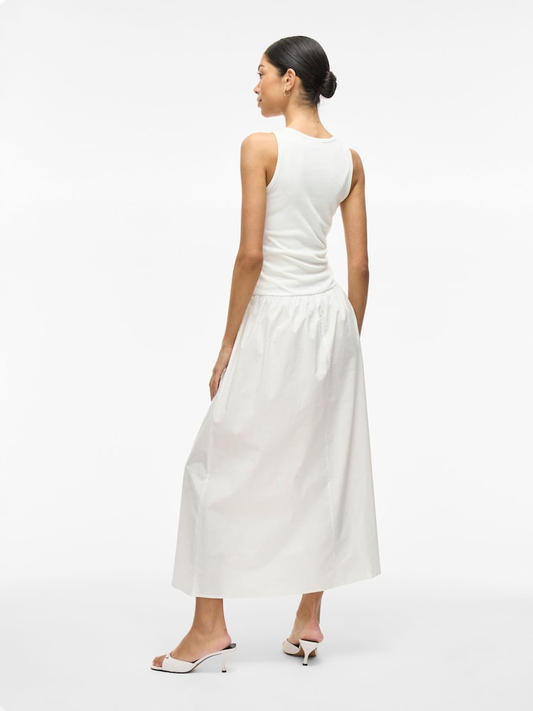 VILA White Drop Waist Sleeveless Balloon Maxi Dress - Image 2 of 4