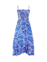 Pour Moi Blue Strapless Asymmetric Tiered Woven Maxi Dress - Image 3 of 4