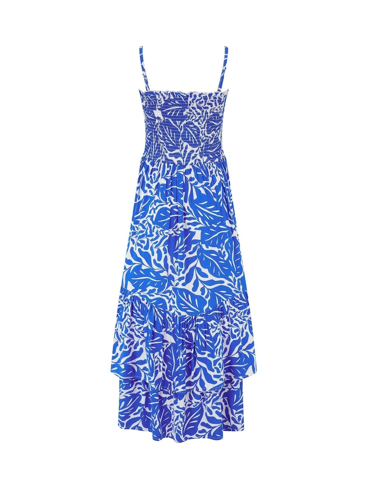 Pour Moi Blue Strapless Asymmetric Tiered Woven Maxi Dress - Image 4 of 4