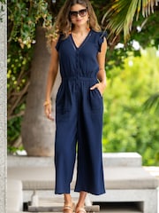 Pour Moi Cotton Double Cloth Ladder Trim Jumpsuit - Imagen 1 de 4