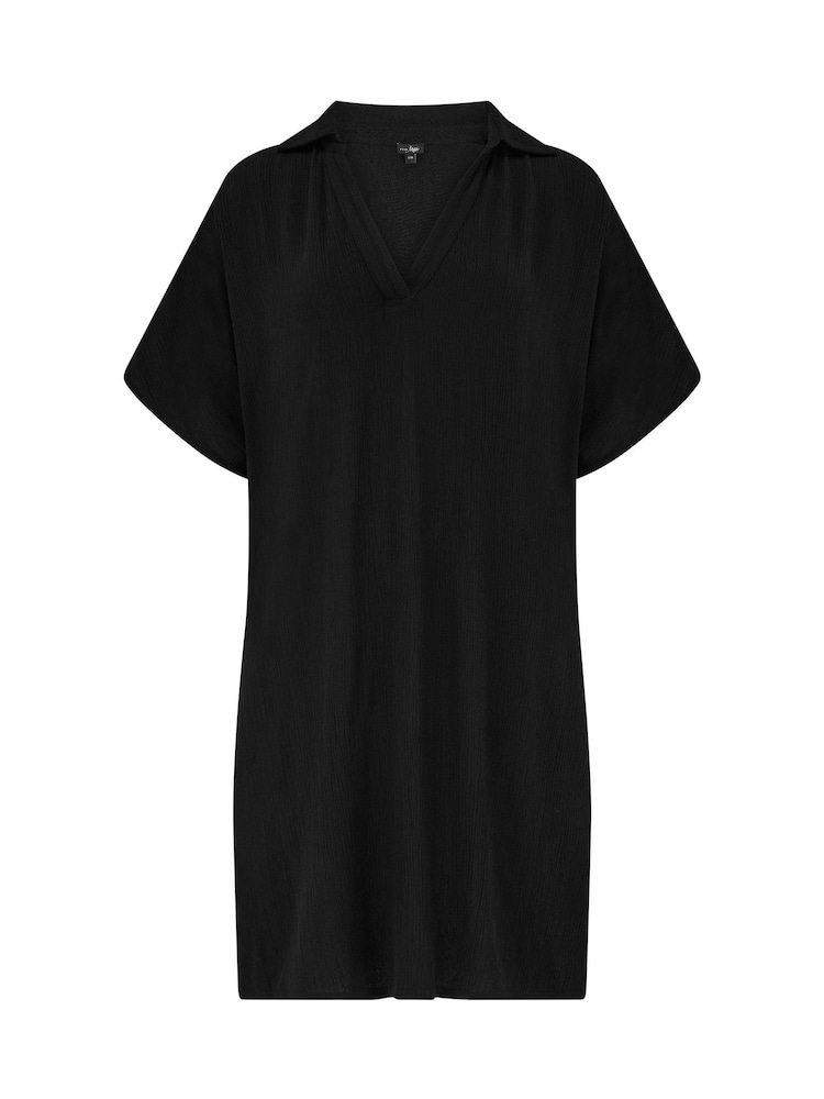 Pour Moi Black V-Neck Collared Beach Kaftan - Image 3 of 4