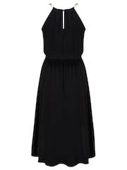 Pour Moi Black Gold Chain High Neck Woven Beach Dress - Image 4 of 4