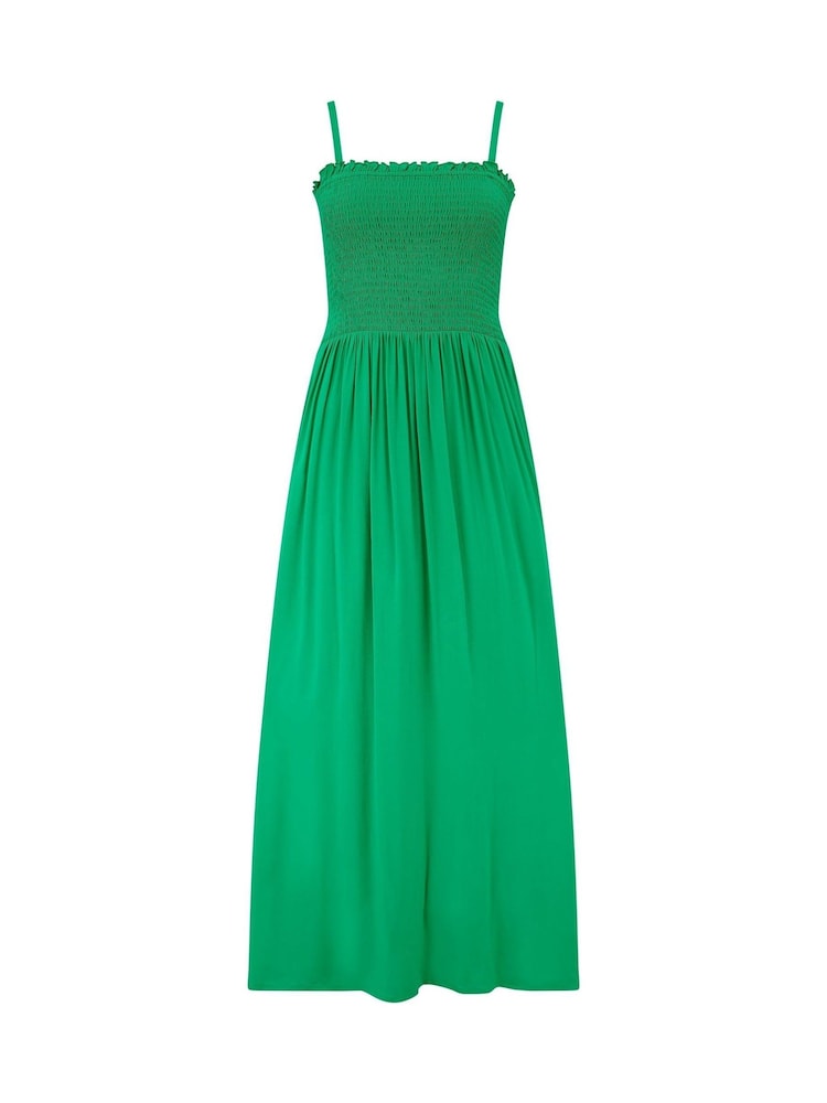 Vert - Pour Moi robe de plage longue tissée à corsage froncé sans Maxi - Image 3 of 4