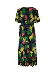 Pour Moi Black Megan Stretch Jersey Wrap Midi Dress - Image 4 of 4