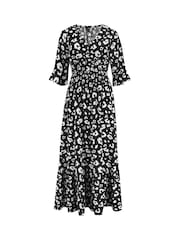 Pour Moi White Carmen Fuller Bust Elasticated Neckline Midaxi Dress - Image 3 of 4