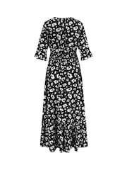 Pour Moi White Carmen Fuller Bust Elasticated Neckline Midaxi Dress - Image 4 of 4