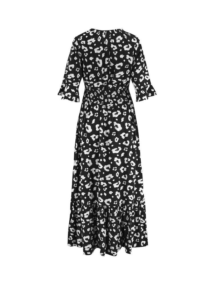 Pour Moi White Carmen Fuller Bust Elasticated Neckline Midaxi Dress - Image 4 of 4