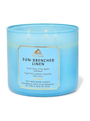 Bath & Body Works Sundrenched Linen 3 Wick Candle 14.5 oz / 411 g - Image 1 of 1