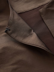 Chocolate Brown Bubble Sleeve Cropped Jacket - Image 7 of 8