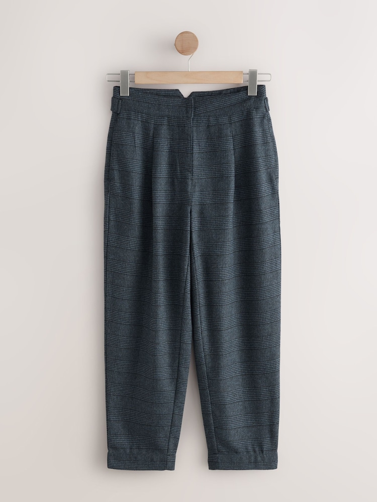 Blue Check N. Premium Barrel Leg Trousers With Wool - Image 1 of 3 Blue Check N. Premium Barrel Leg Trousers With Wool - Image 1 of 3