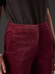 Berry Red Velvet Straight Leg Trousers - Image 6 of 9