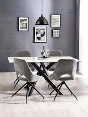 Julian Bowen White Black Bradley Dining Table - Image 1 of 5
