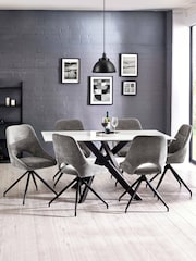 Julian Bowen White Black Bradley Dining Table - Image 5 of 5