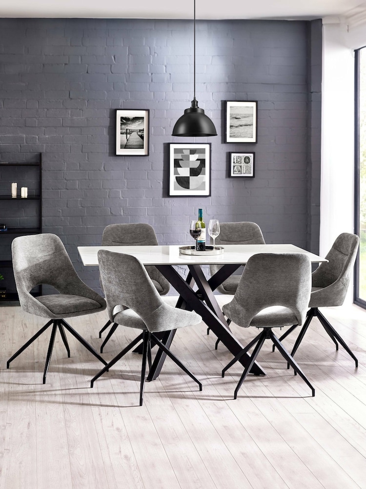 Julian Bowen White Black Bradley Dining Table - Image 5 of 5