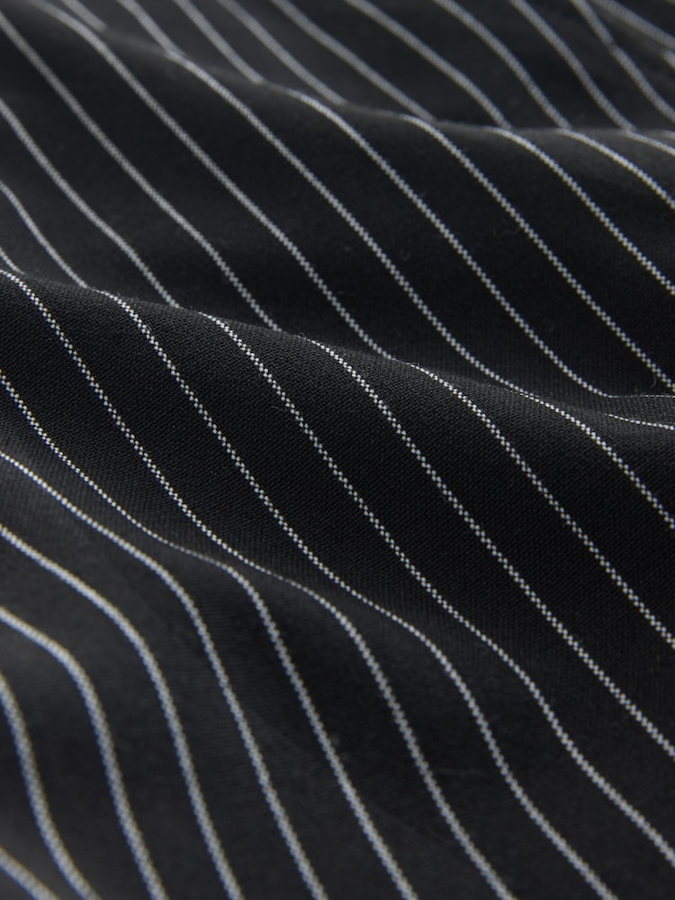 Black/White Pinstripe Check Smart Wide Leg Trousers - Image 2 of 3