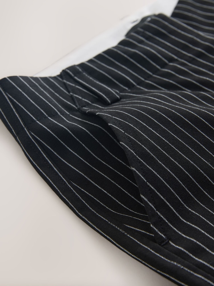 Black/White Pinstripe Smart Wide Leg Trousers - Image 7 of 7 Black/White Pinstripe Smart Wide Leg Trousers - Image 7 of 7