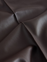 Chocolate Brown Faux Leather Straight Leg Trousers - Image 3 of 3