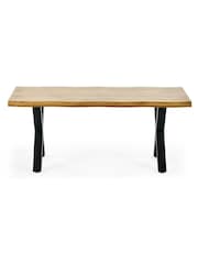 Julian Bowen Oak Black Harvey Coffee Table - Image 3 of 4