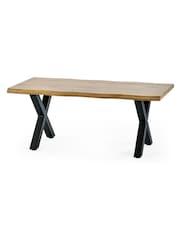 Julian Bowen Oak Black Harvey Coffee Table - Image 4 of 4