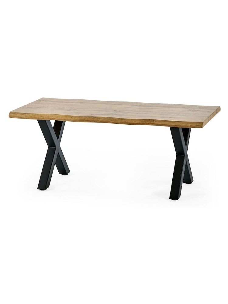 Julian Bowen Oak Black Harvey Coffee Table - Image 4 of 4