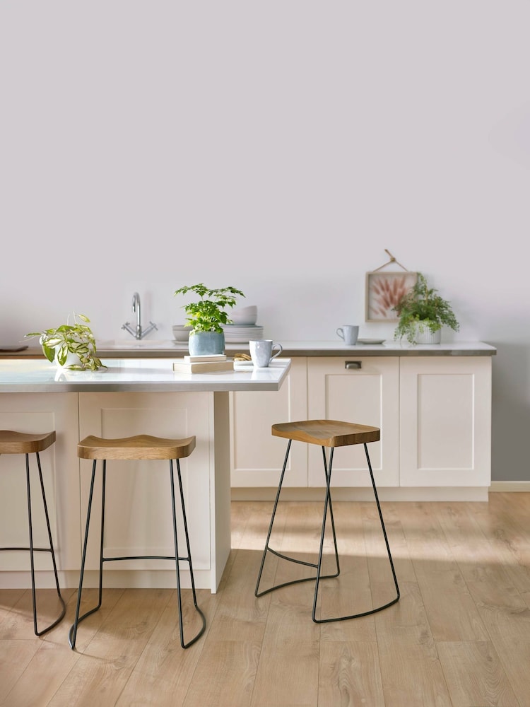 Julian Bowen Set of 2 Brown Black Travis Bar Stools - Image 1 of 7