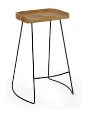 Julian Bowen Set of 2 Brown Black Travis Bar Stools - Image 5 of 7