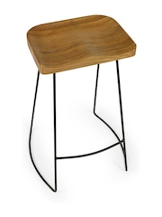 Julian Bowen Set of 2 Brown Black Travis Bar Stools - Image 6 of 7