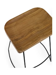 Julian Bowen Set of 2 Brown Black Travis Bar Stools - Image 7 of 7