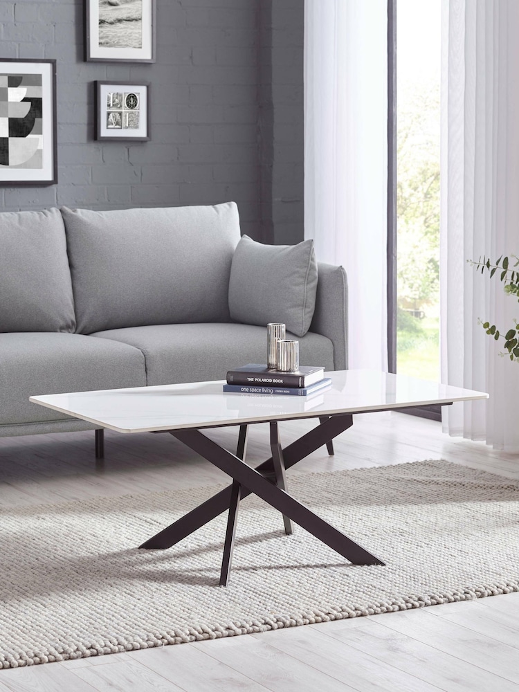 Julian Bowen White Black Bradley Coffee Table - Image 1 of 4