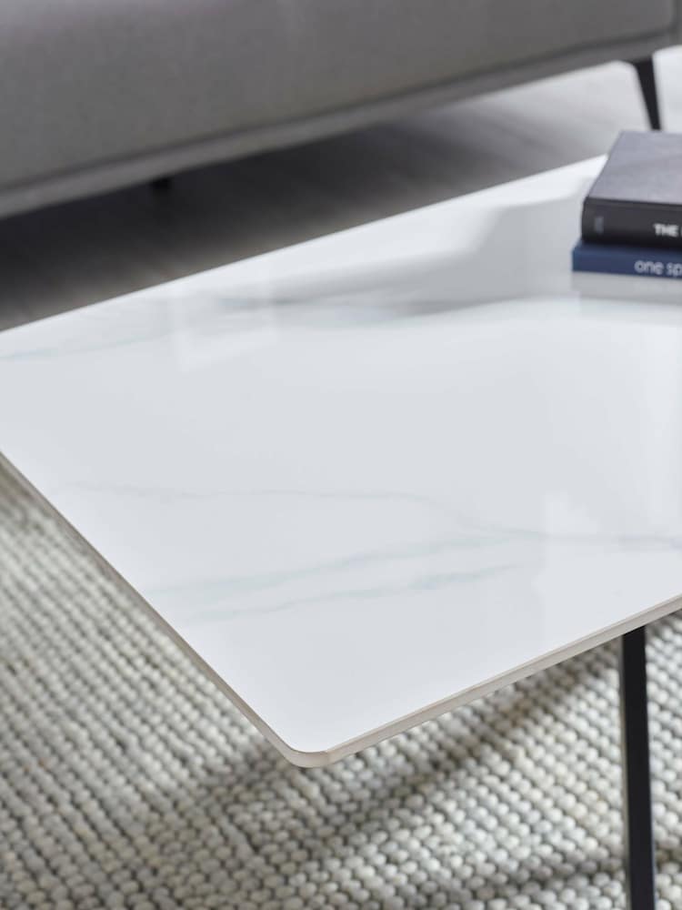 Julian Bowen White Black Bradley Coffee Table - Image 2 of 4