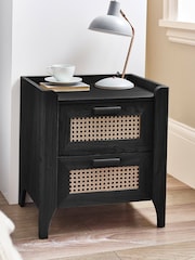 Julian Bowen Black Sydney 2 Drawer Bedside - Image 1 of 10