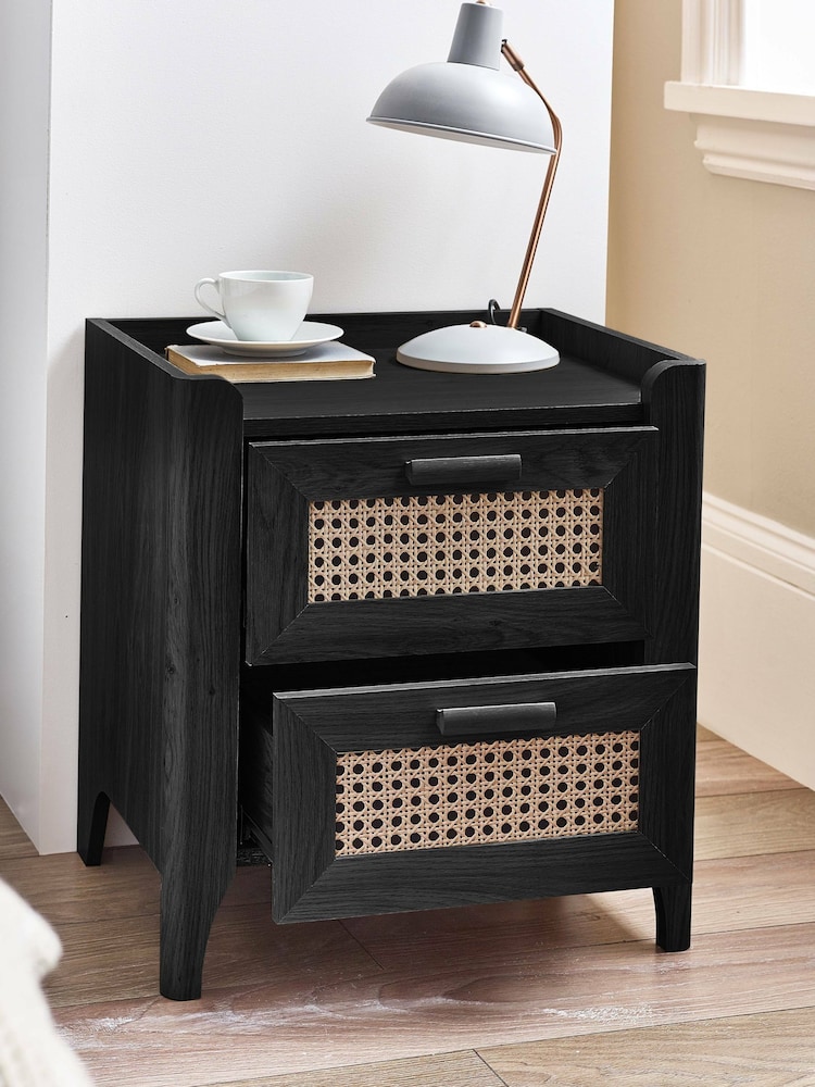 Julian Bowen Black Sydney 2 Drawer Bedside - Image 10 of 10
