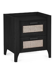 Julian Bowen Black Sydney 2 Drawer Bedside - Image 2 of 10