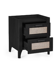 Julian Bowen Black Sydney 2 Drawer Bedside - Image 3 of 10