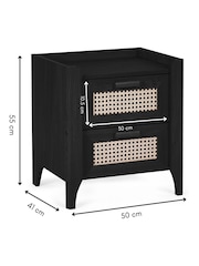 Julian Bowen Black Sydney 2 Drawer Bedside - Image 4 of 10